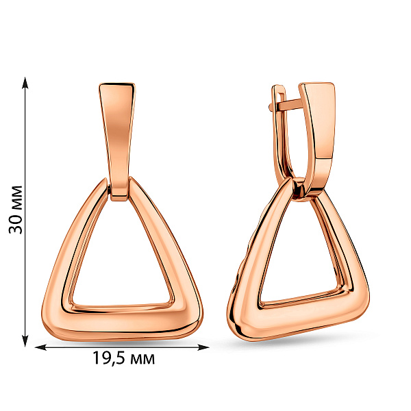 Золотые серьги без камней (арт. 111330) – изображение 4