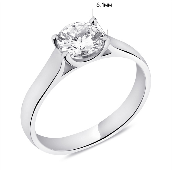 Серебряное кольцо с фианитом (арт. 7501/6712) – изображение 2