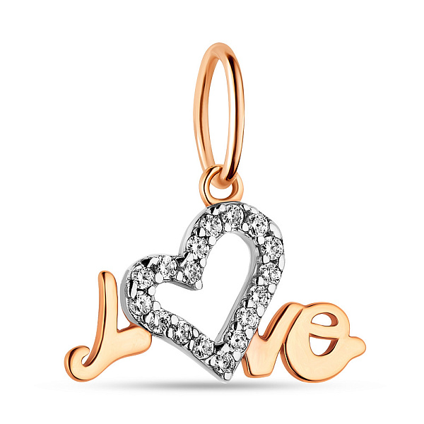 Подвеска из красного золота Love (арт. 421921) – изображение 1