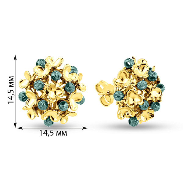 Сережки из желтого золота Francelli (арт. 1091612жг) – изображение 3