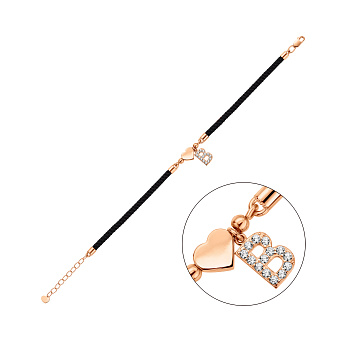 Браслет на нитці з золотими вставками (арт. 340133ч)