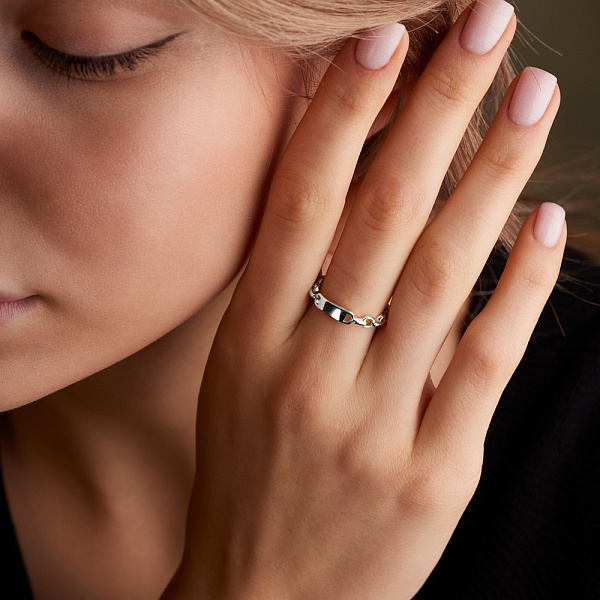 Золотое кольцо без камней Звенья (арт. 140849б) – изображение 2