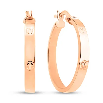 Золоті сережки-кільця без каміння (арт. 1091504/25)