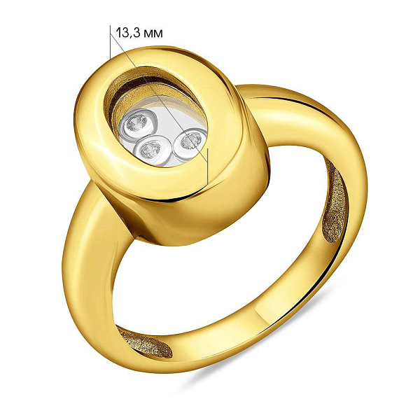 Золота каблучка з фіанітами (арт. 150852ж) – зображення 2