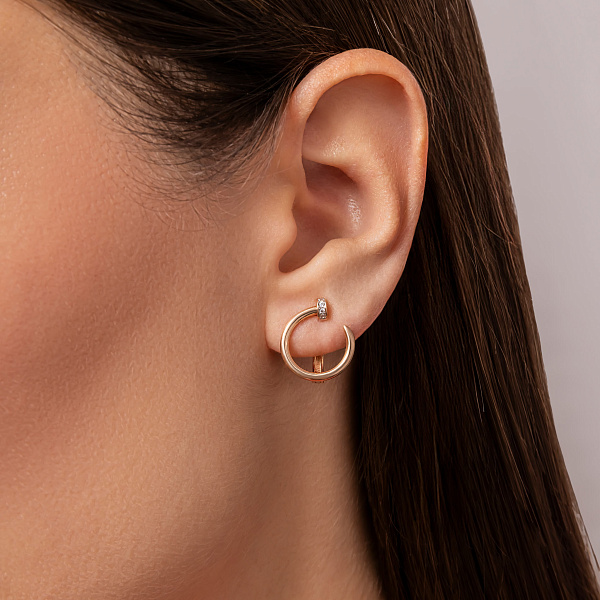 Золотые сережки с фианитами (арт. 111175) – изображение 5