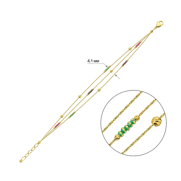 Браслет Francelli из желтого золота (арт. 326815жцв) – изображение 4