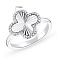 Серебряное кольцо "Клевер" с фианитами (арт. 7501/5596/15) – изображение 2