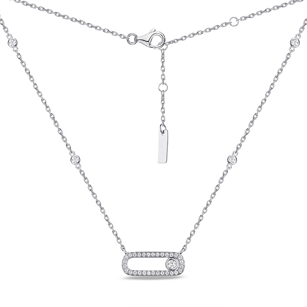 Серебряное колье с фианитами (арт. 7507/1622) – изображение 2