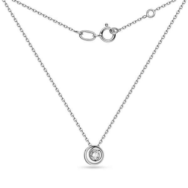 Колье из белого золота с бриллиантом (арт. Ц011225010б) – изображение 2