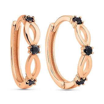 Сережки з червого золота з сапфірами (арт. 111289Пс)