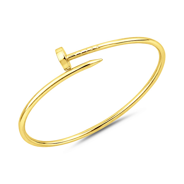 Жорсткий браслет з жовтого золота в формі цвяха (арт. 3261416ж) – зображення 1