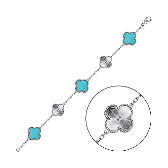 Фото Серебряный браслет Клевер (арт. 7509/4449/15ог)