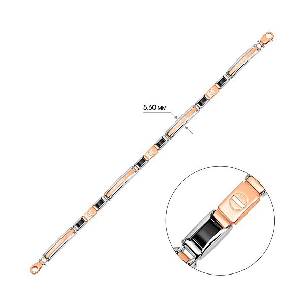 Золотой мужской браслет с ониксом (арт. 325622кбо) – изображение 5