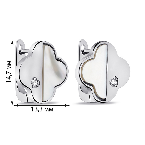 Серебряные серьги Клевер (арт. 7502/9588п) – изображение 2