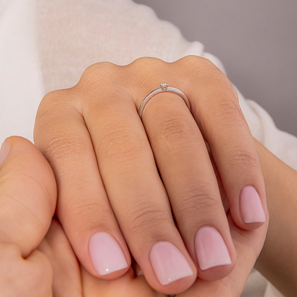 Каблучка з білого золота з діамантом (арт. К011168б) – зображення 3