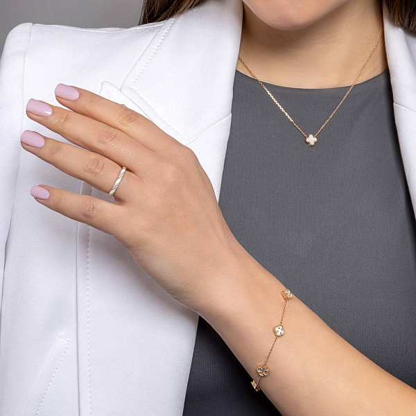 Золоте кольє з перламутром (арт. 352773/8п) – зображення 4