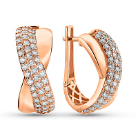 Сережки з червоного золота з діамантами (арт. С011306090)