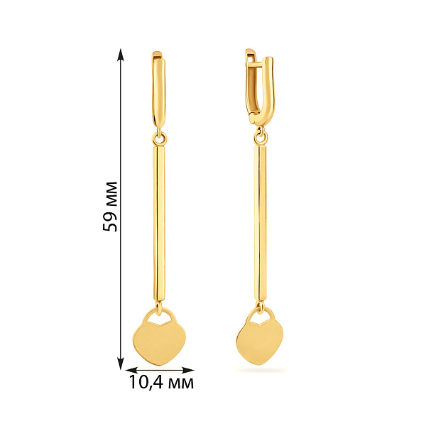 Длинные золотые серьги-подвески (арт. 107545ж) – изображение 2