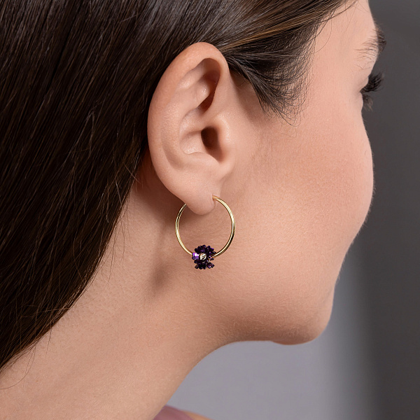 Золотые серьги Francelli Фиалки (арт. 1091788/20жф) – изображение 3