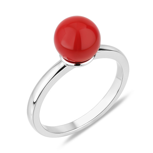 Серебряное кольцо с кораллом (арт. 7501/2136279Крк) – изображение 1