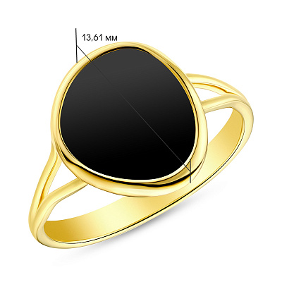 Золотое кольцо Diva с ониксом  (арт. 154963жо)