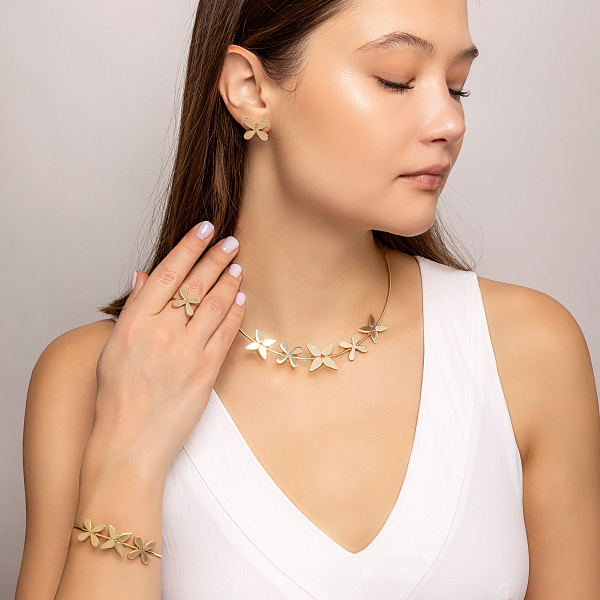 Жорстке кольє Francelli з золота (арт. 352920ж) – зображення 6