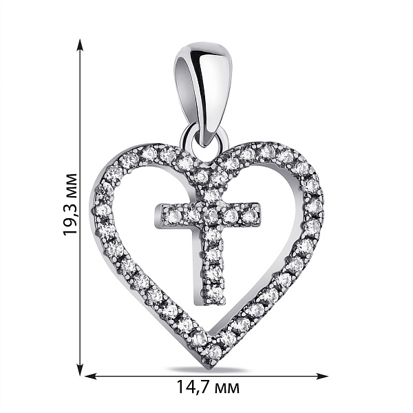 Подвес из серебра с фианитами (арт. 7503/4065) – изображение 2