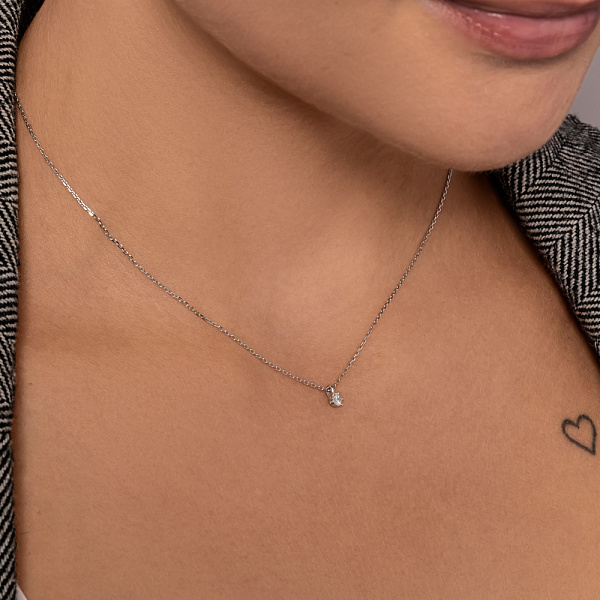 Колье из белого золота с бриллиантом (арт. Ц011163010б) – изображение 4