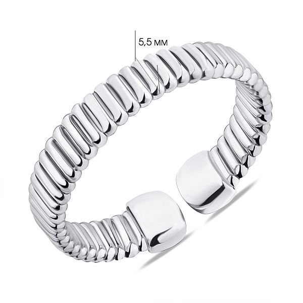 Серебряное незамкнутое кольцо без камней (арт. 7501/6175) – изображение 2