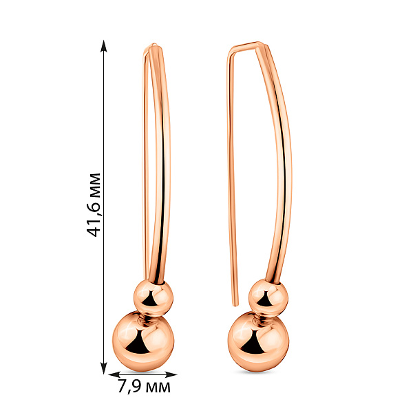 Серьги из красного золота (арт. 109171/2) – изображение 2