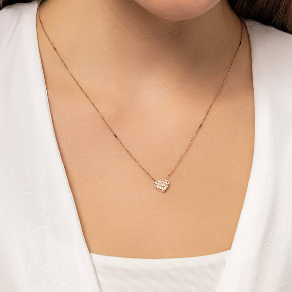 Золотий підвіс Серце з алмазною гранню (арт. 4401014а) – зображення 2