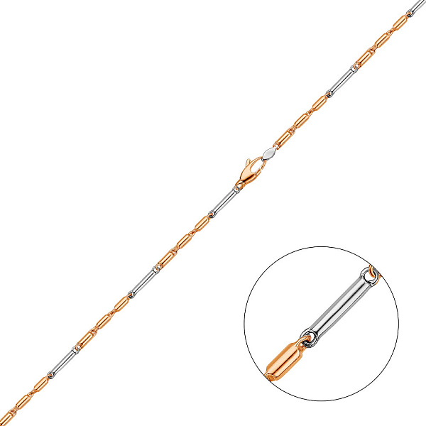 Золотая цепочка с родированием плетения Фантазийное (арт. 352861р) – изображение 1