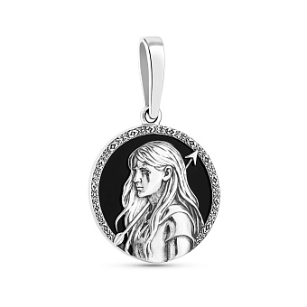 Фото Срібний кулон Стрілець з оніксом (арт. 7903/2490ост)