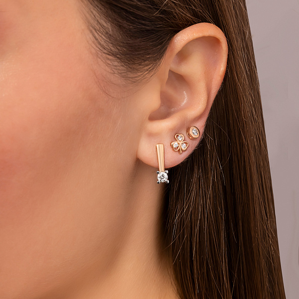 Сережки золоті з діамантами (арт. С011114040) – зображення 3