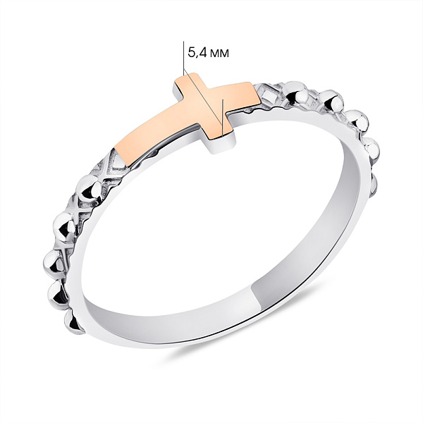 Срібна каблучка Хрестик (арт. 7201/527кю) – зображення 2