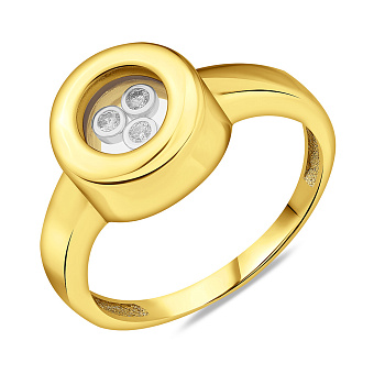 Золотое кольцо с фианитами (арт. 150851/3ж)