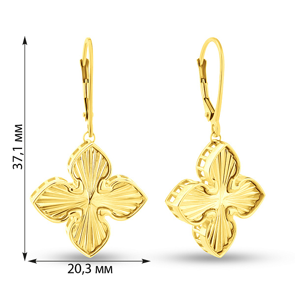 Сережки з жовтого золота (арт. 1091586/20ж) – зображення 3