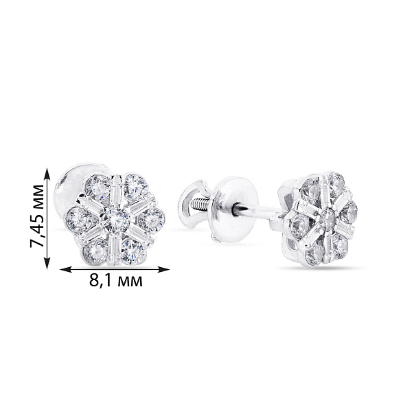 Серебряные серьги пусеты с фианитами (арт. 7518/25094р) – изображение 2