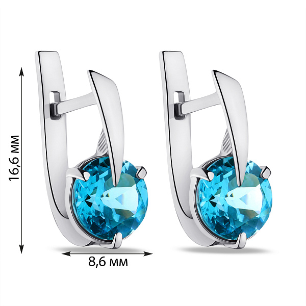 Срібні сережки з аквамарином (арт. 7502/575Амсп) – зображення 2