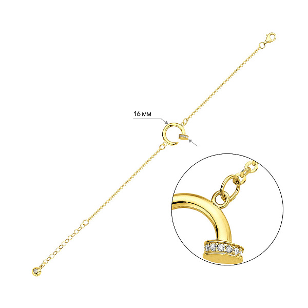 Золотой браслет с фианитами (арт. 326740ж) – изображение 4