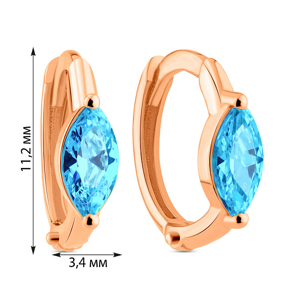 Золоті сережки з фіанітами (арт. 1101112г) – зображення 2