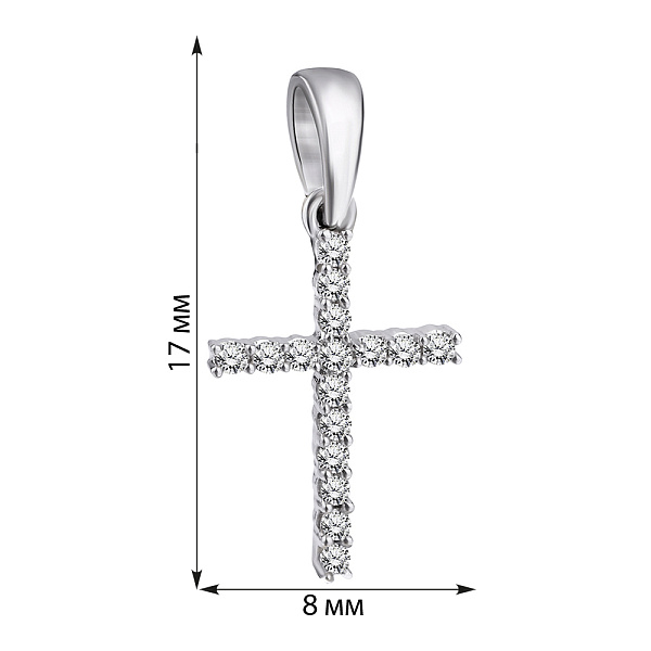 Золотий хрестик з діамантами (арт. П341011010б) – зображення 2