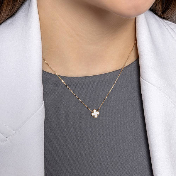 Золоте кольє з перламутром (арт. 352773/8п) – зображення 3