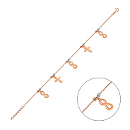 Браслет из красного и белого золота с подвесками (арт. 326377кб)