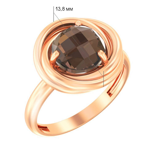 Золотое кольцо с кварцем (арт. 140617Пкр) – изображение 3