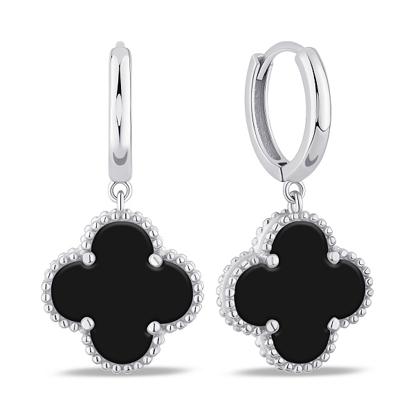 Срібні сережки-конго Конюшина (арт. 7502/10059/15о) – зображення 1