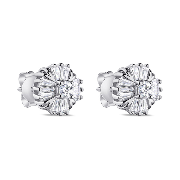 Серьги-пусеты серебряные с фианитами  (арт. 7518/6169) – изображение 1