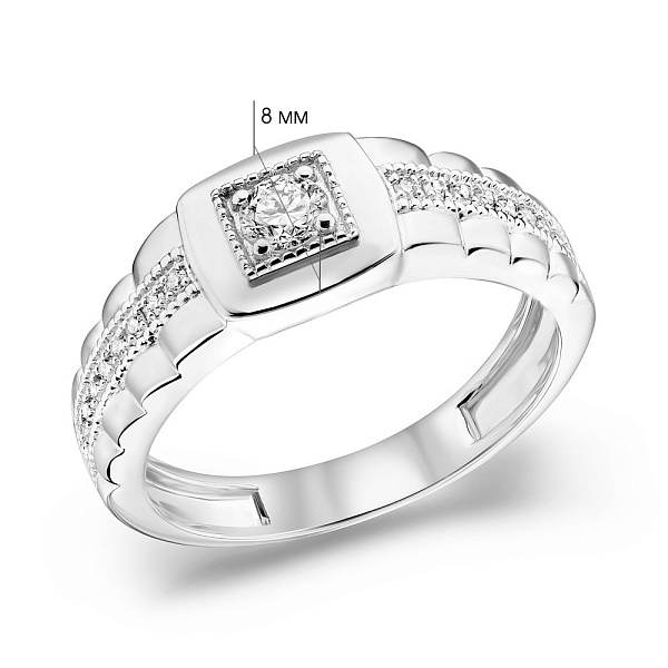 Золота печатка з діамантами (арт. К341579040б) – зображення 2