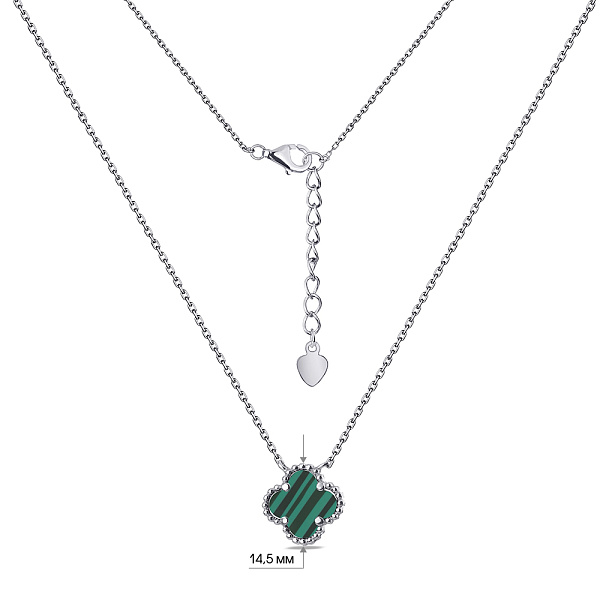 Кольє Конюшина зі срібла з малахітом (арт. 7507/470/15млх) – зображення 3