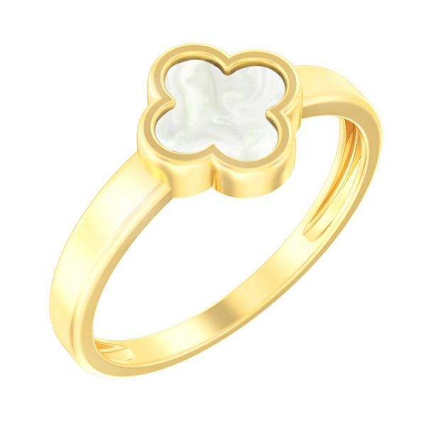 Золотое кольцо с эмалью (арт. 141087жеп) – изображение 1